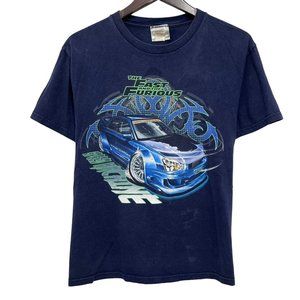 Vtg The Fast and the Furious Speed Machine T-Shirt Skyline Blue Kid's XL Men's M